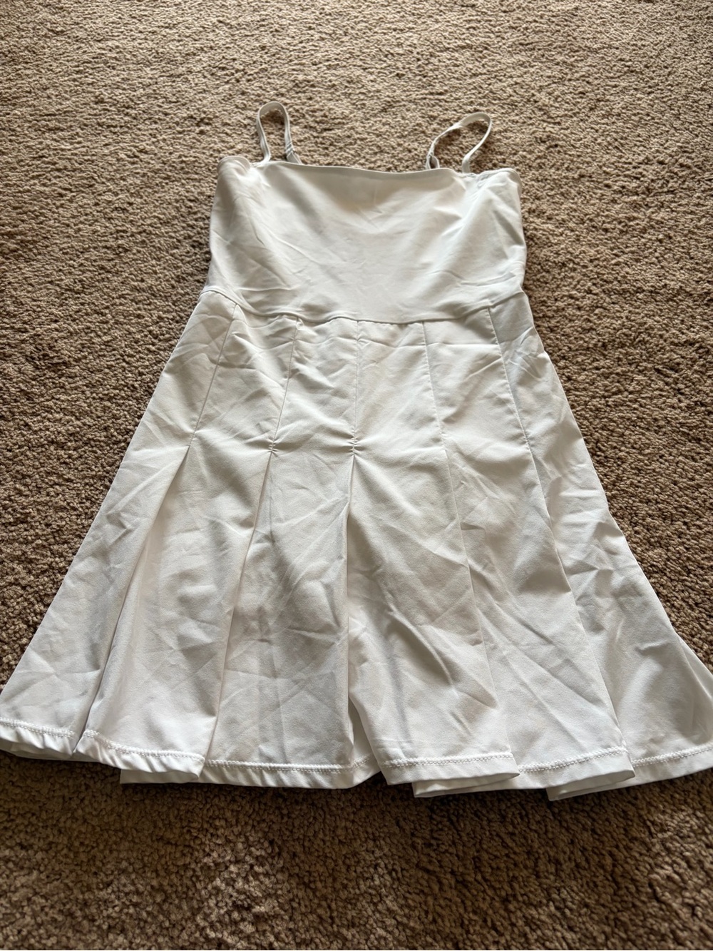 Abercrombie & Fitch White Pleated Active Dress
